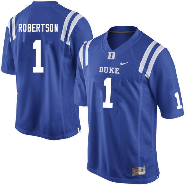 Men #1 Jontavis Robertson Duke Blue Devils College Football Jerseys Sale-Blue